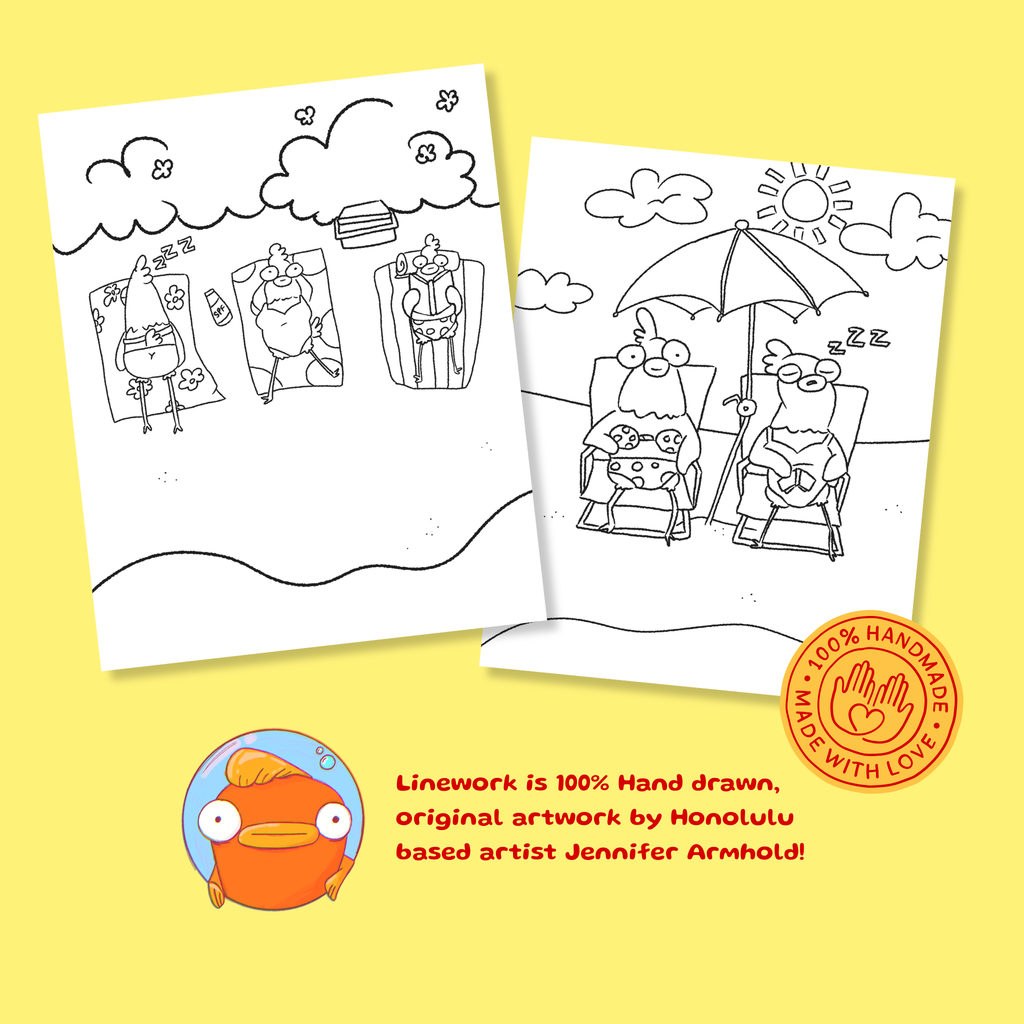 Beach Chicks Coloring Book [Digital Download]