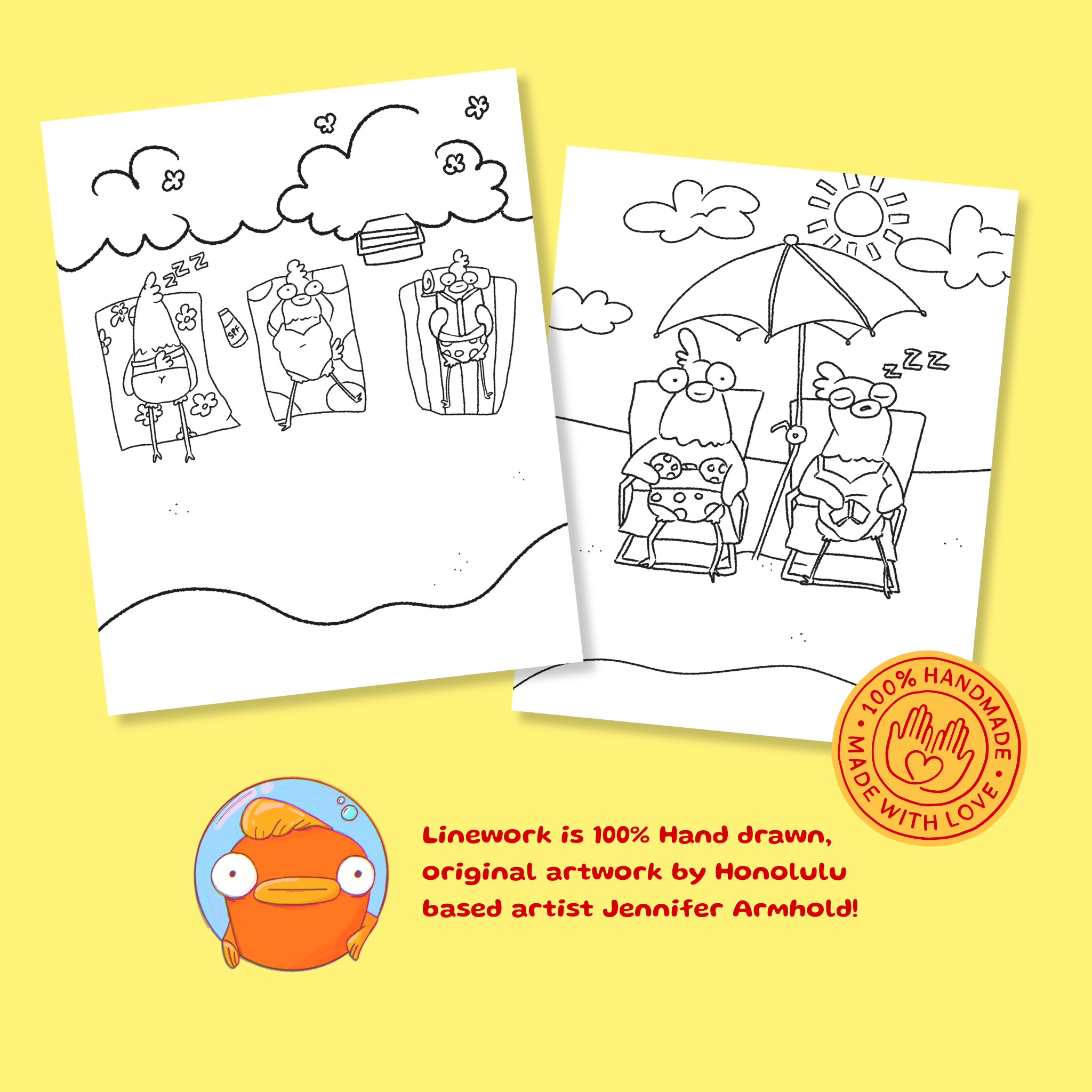 Beach Chicks Coloring Book [Digital Download]