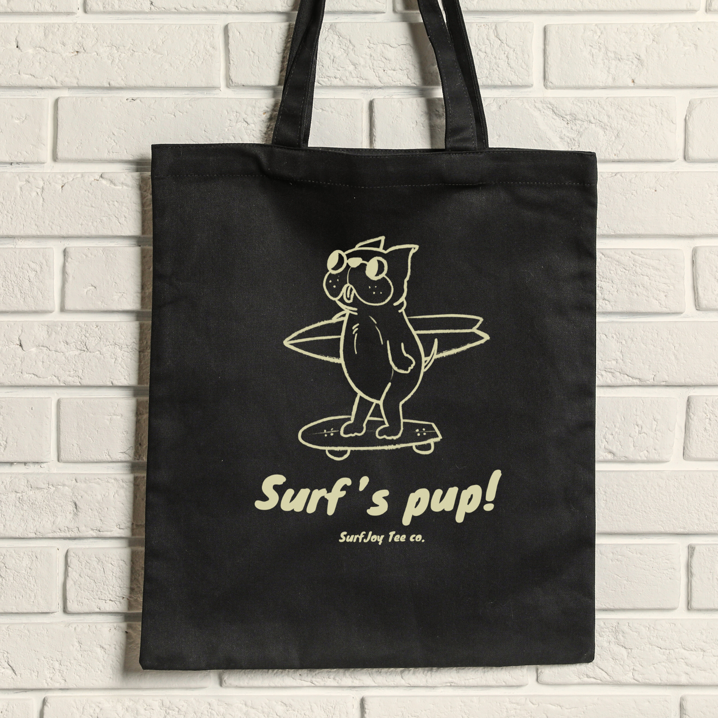 Surf's Pup! Surfing Doggo Tote Bag