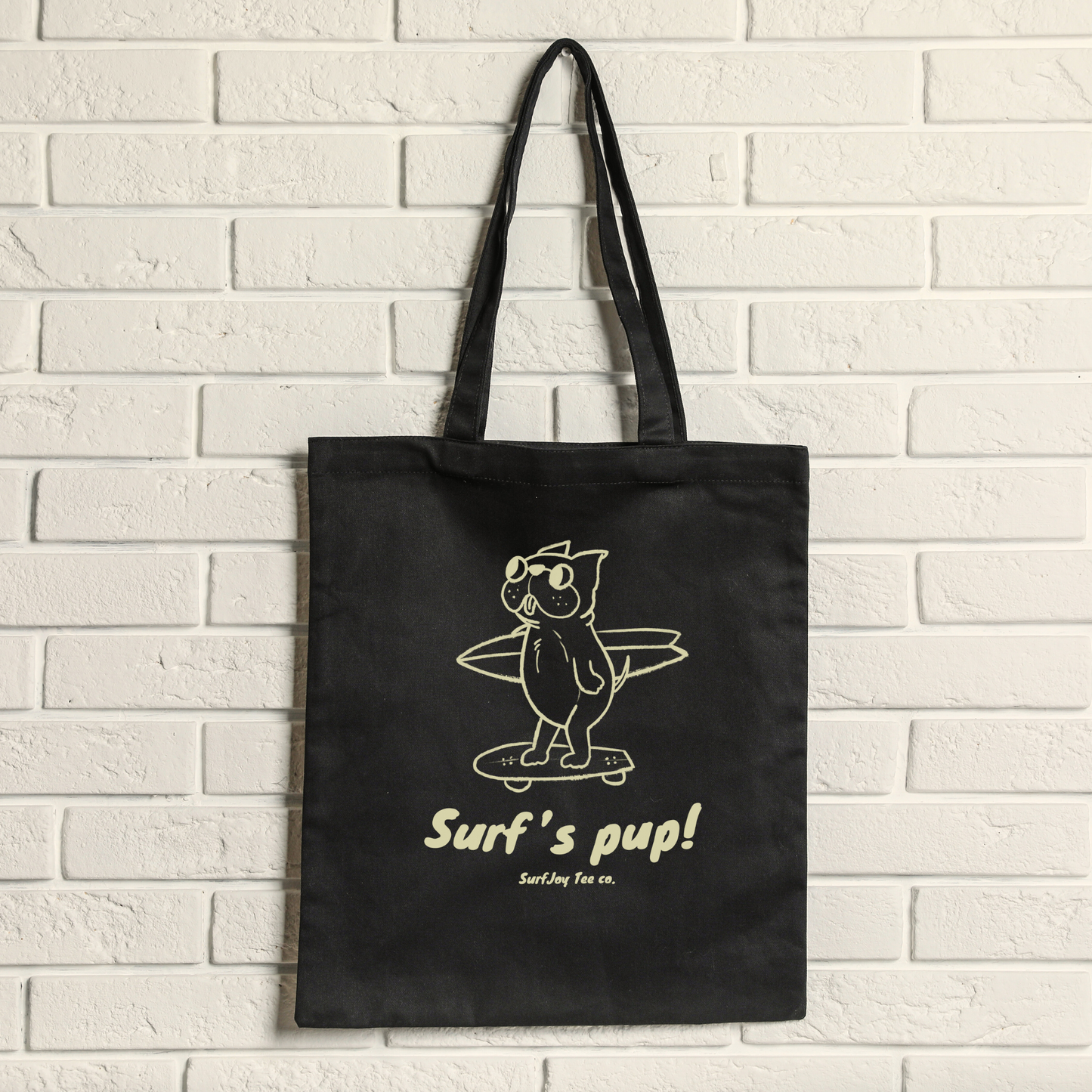 Surf's Pup! Surfing Doggo Tote Bag