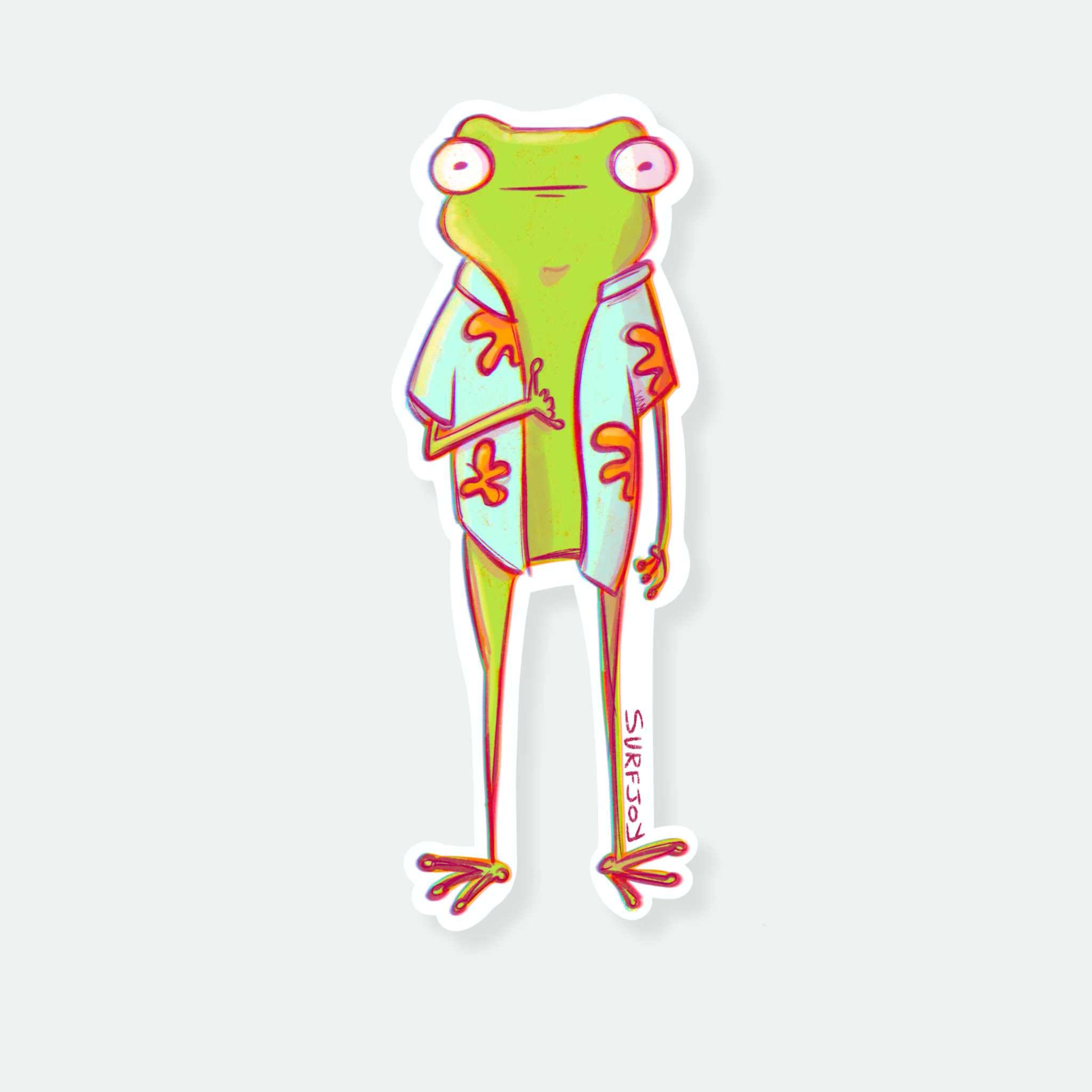 Shaka Frog Vinyl Sticker