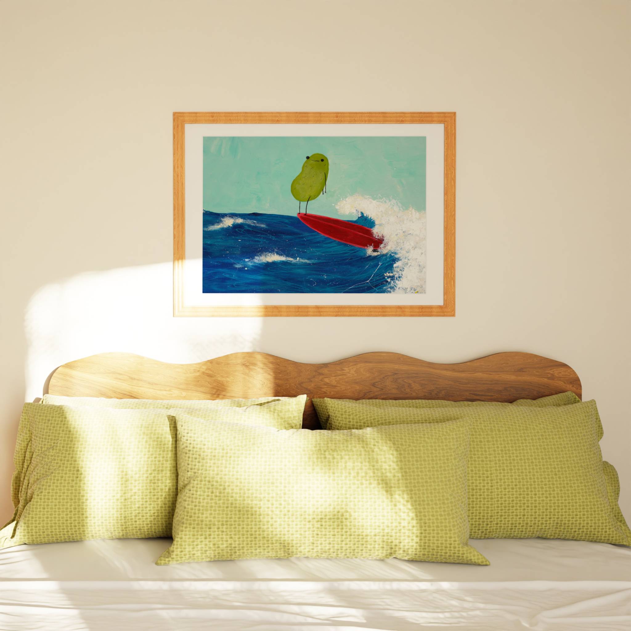 Surfing Pickle Art Print