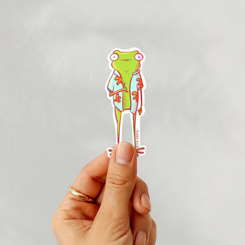 Aloha Shirt Frog Vinyl Sticker