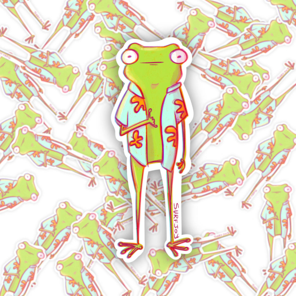 Shaka Frog Vinyl Sticker