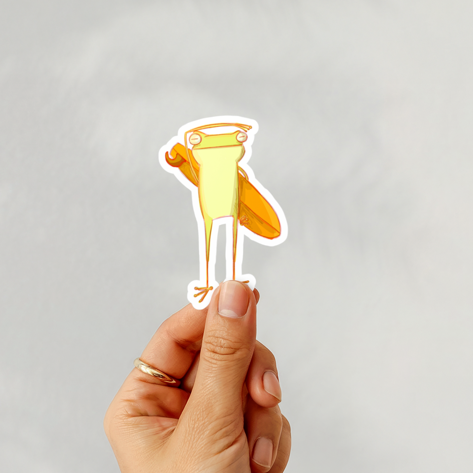 Surf Check Frog Vinyl Sticker