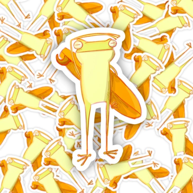 Surf Check Frog Vinyl Sticker