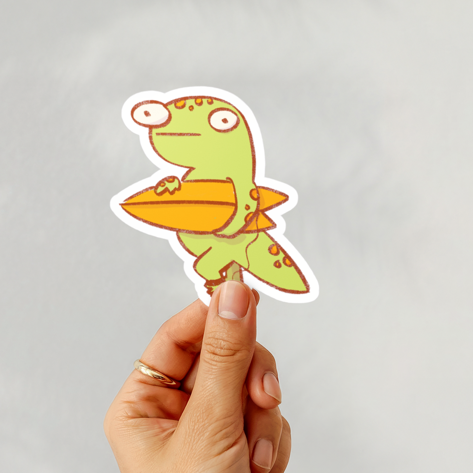 Surf Gecko Vinyl Sticker