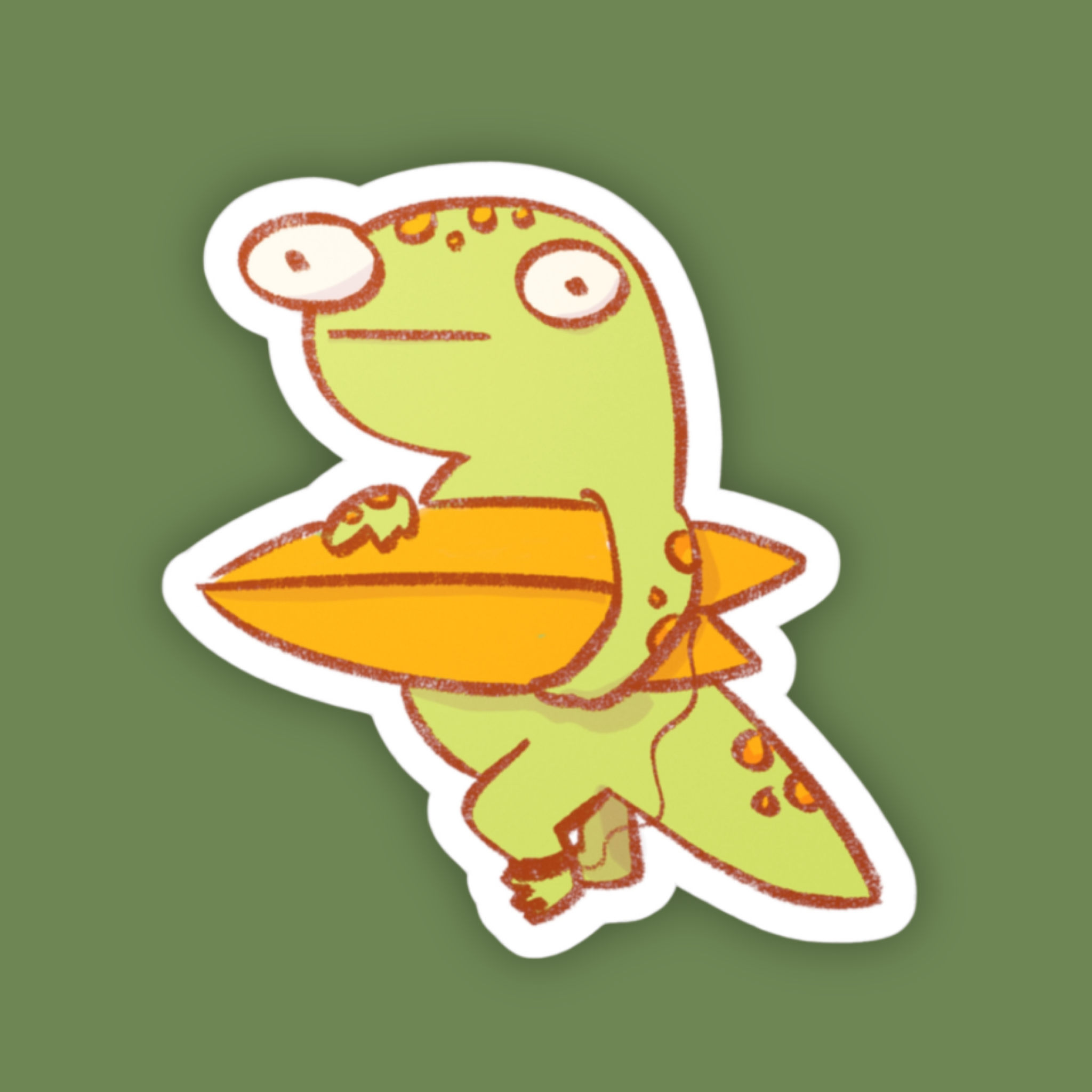 Surf Gecko Vinyl Sticker
